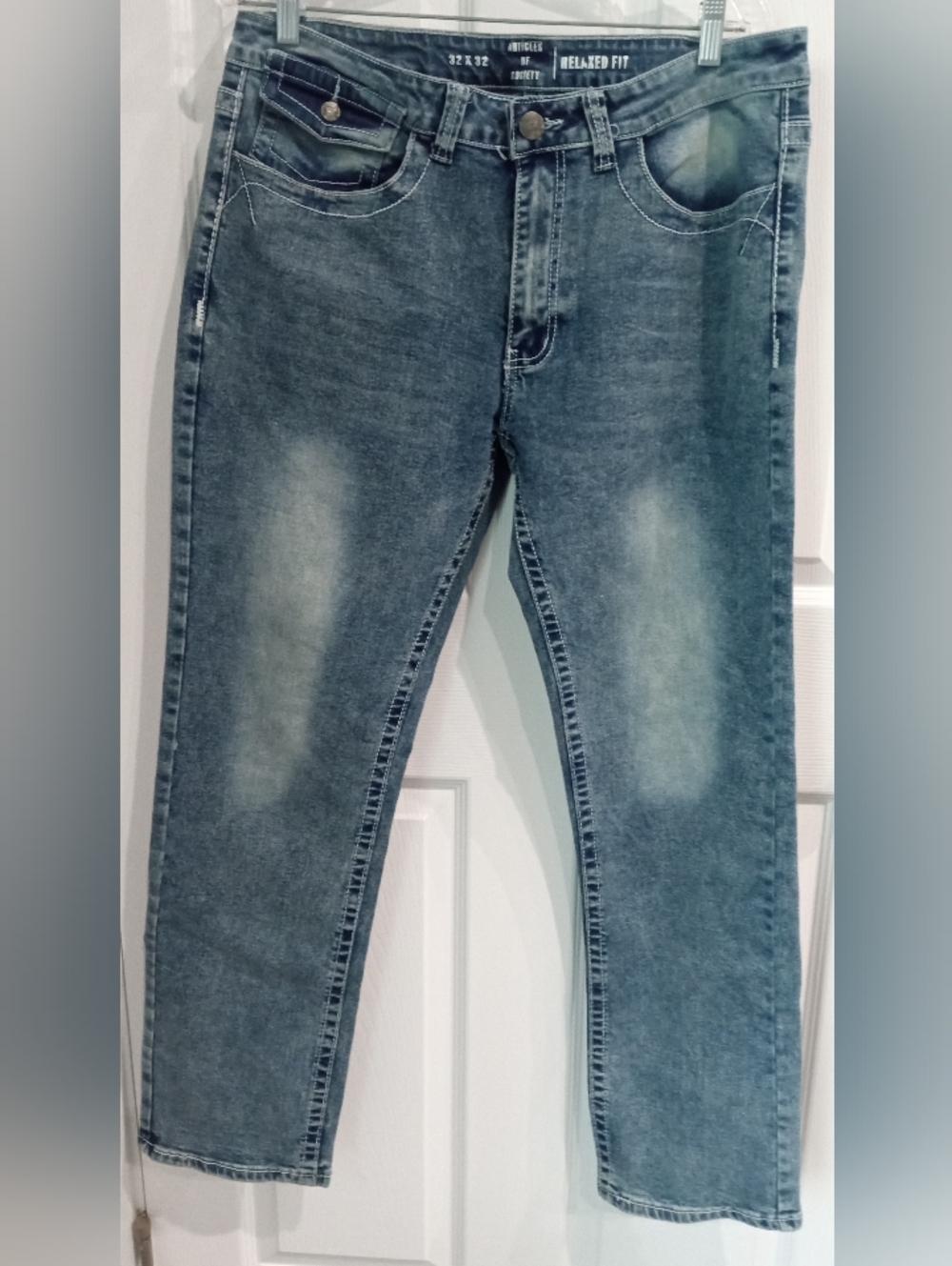 Society Men's Faded Blue Skinny Jeans